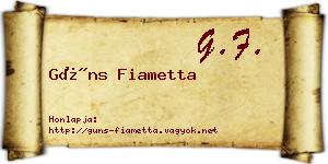 Güns Fiametta névjegykártya